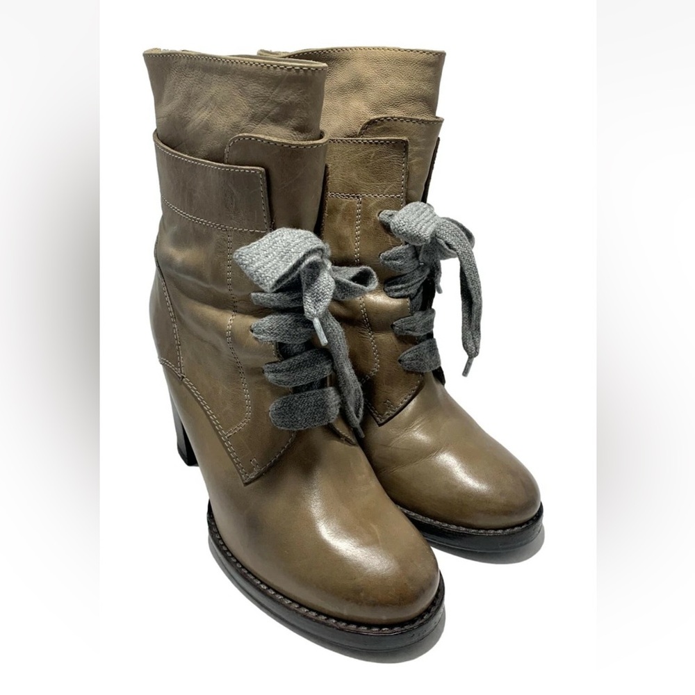 Brunello Cucinelli Leather Heeled Ankle Boots